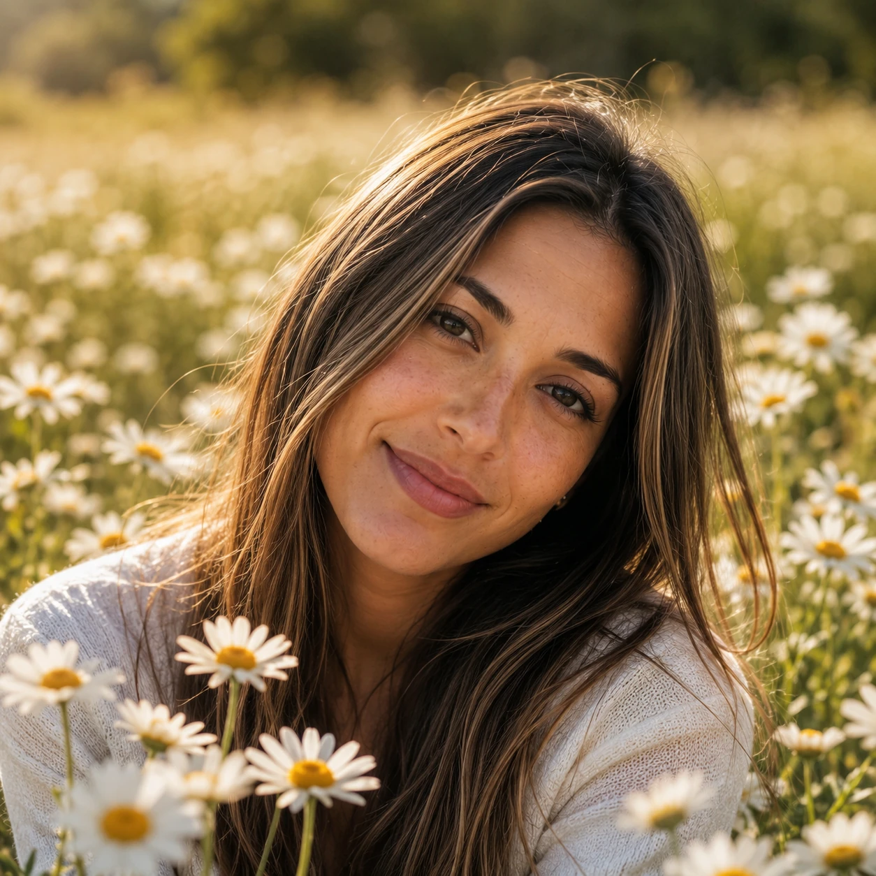 Sophie Del Mar among daisies